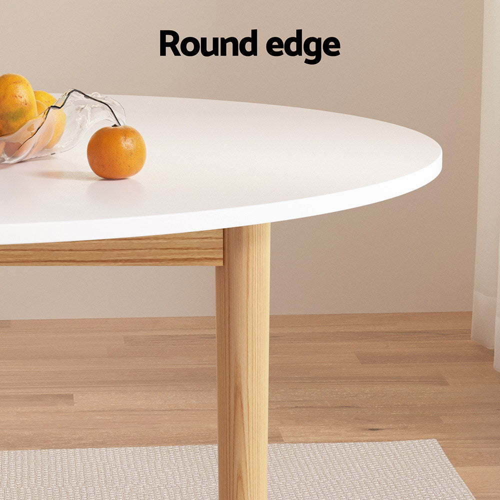 Demi Dining Table 108cm Round Top with Pine Legs
