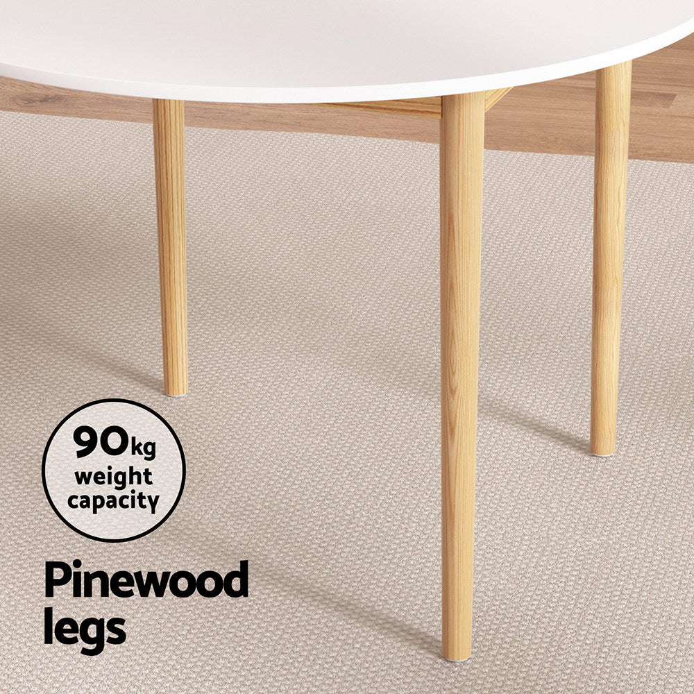 Demi Dining Table 108cm Round Top with Pine Legs