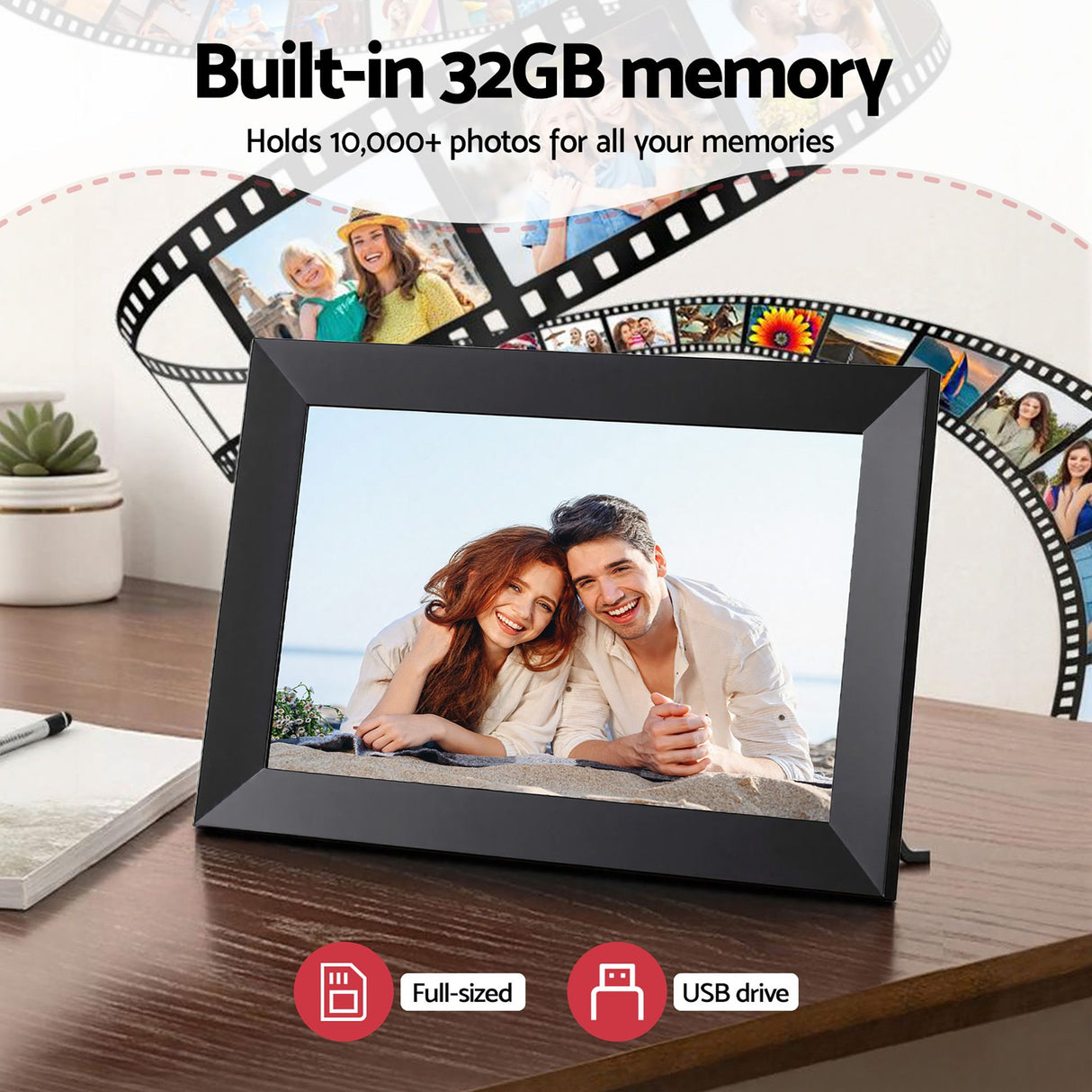 Artiss Digital Photo Frame 10.1 Inch WIFI Touch-Screen Picture Video Player 32G