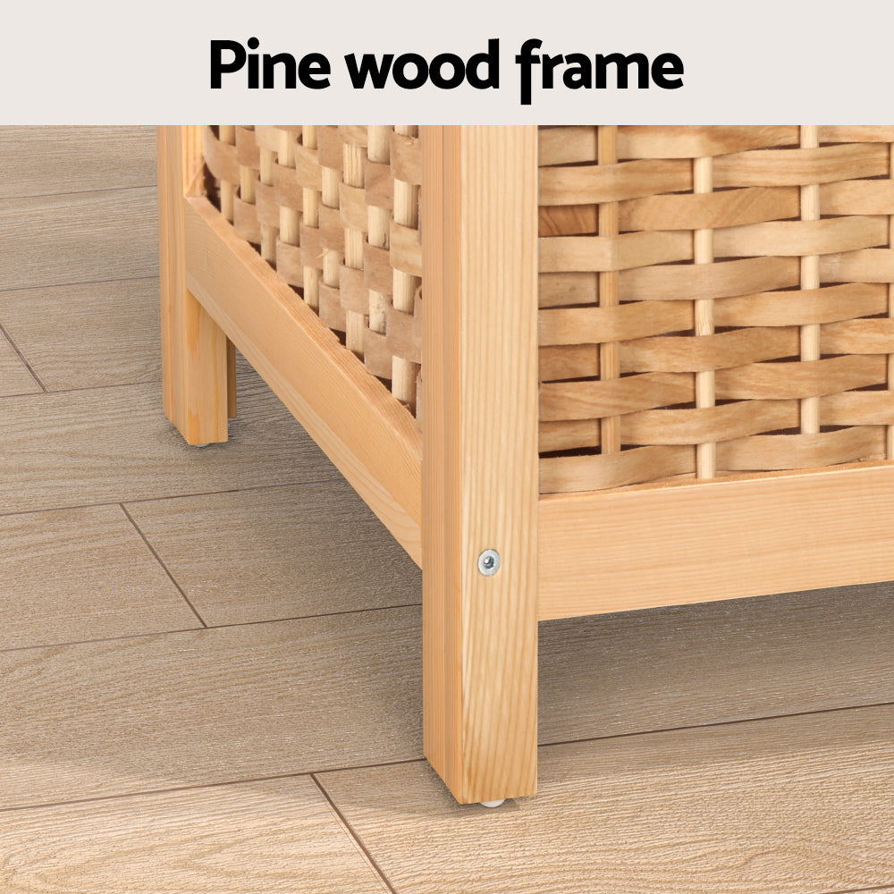 Ember Laundry Hamper Bathroom Storage Cabinet Wooden Organiser Bag Clothes