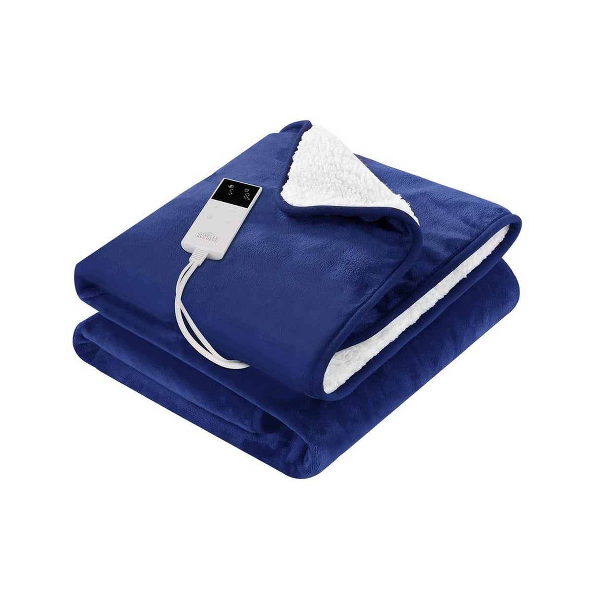 Giselle Electric Throw Heated Blanket Washable Snuggle Flannel Winter Navy