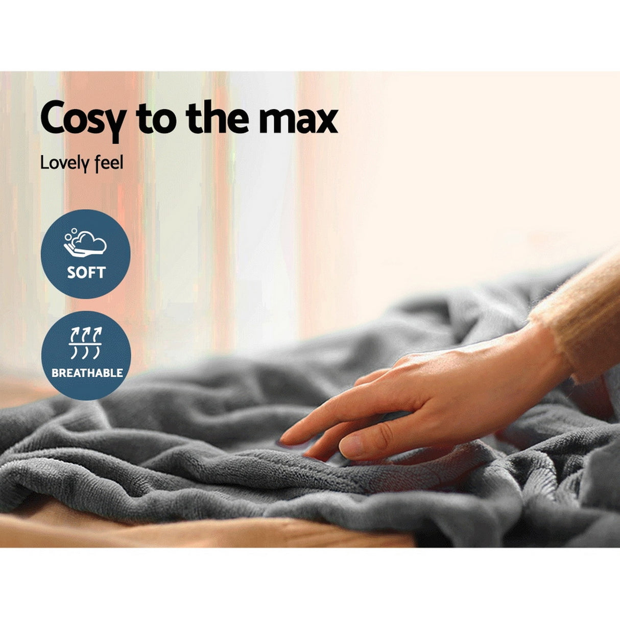 Giselle Bedding Heated Electric Throw Fleece Sunggle Blanket Washable Silver