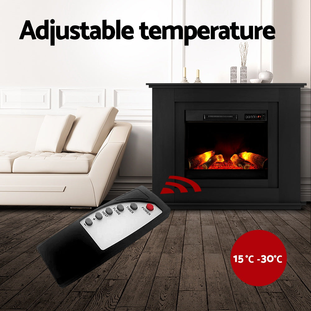 Electric Fireplace Fire Heater 2000W Black