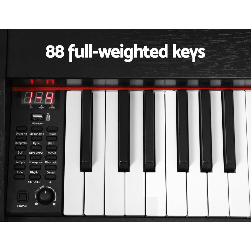 Alpha 88 Keys Electronic Piano Keyboard Digital Electric w/ Stand Stool Weighted