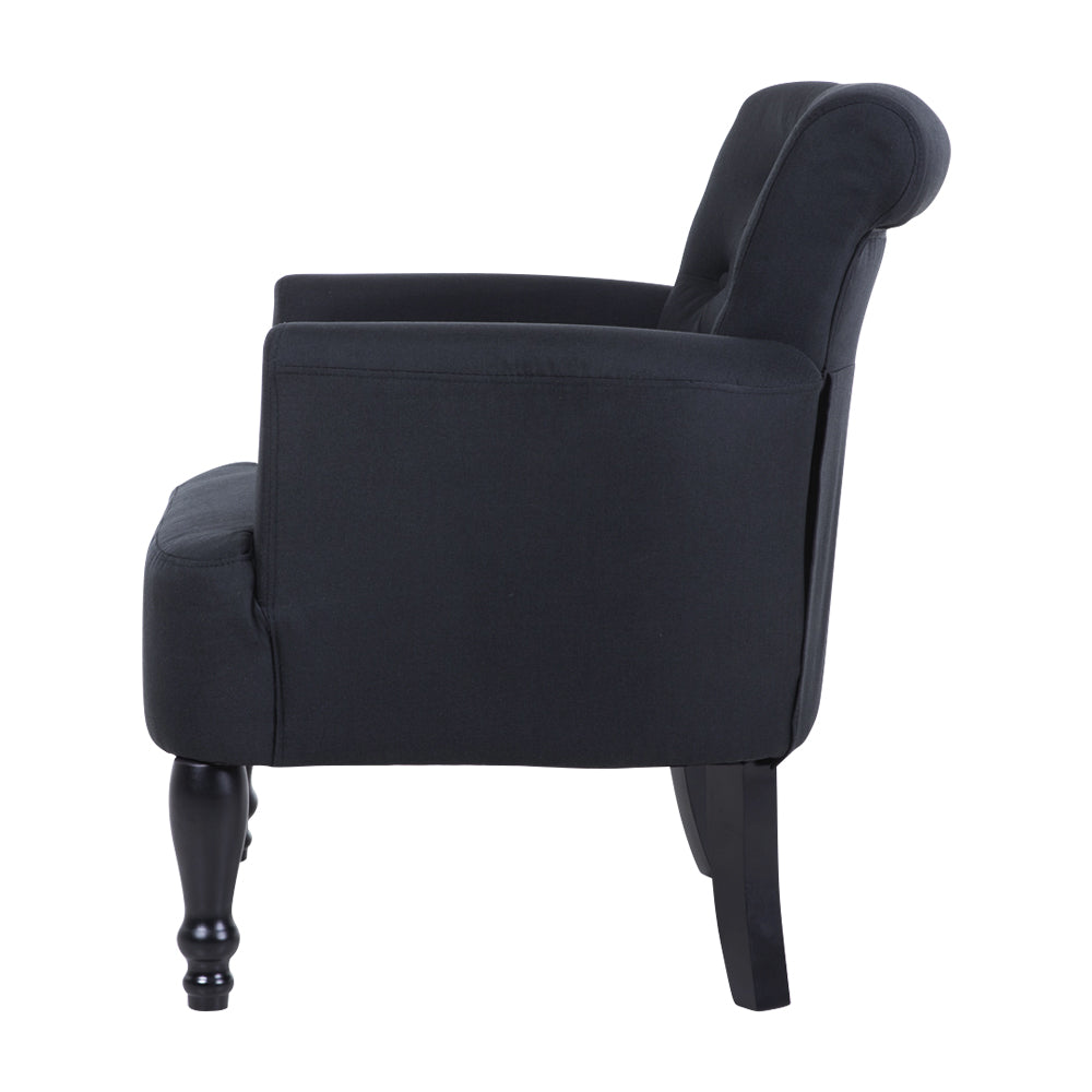 Lothair Wing Armchair Black
