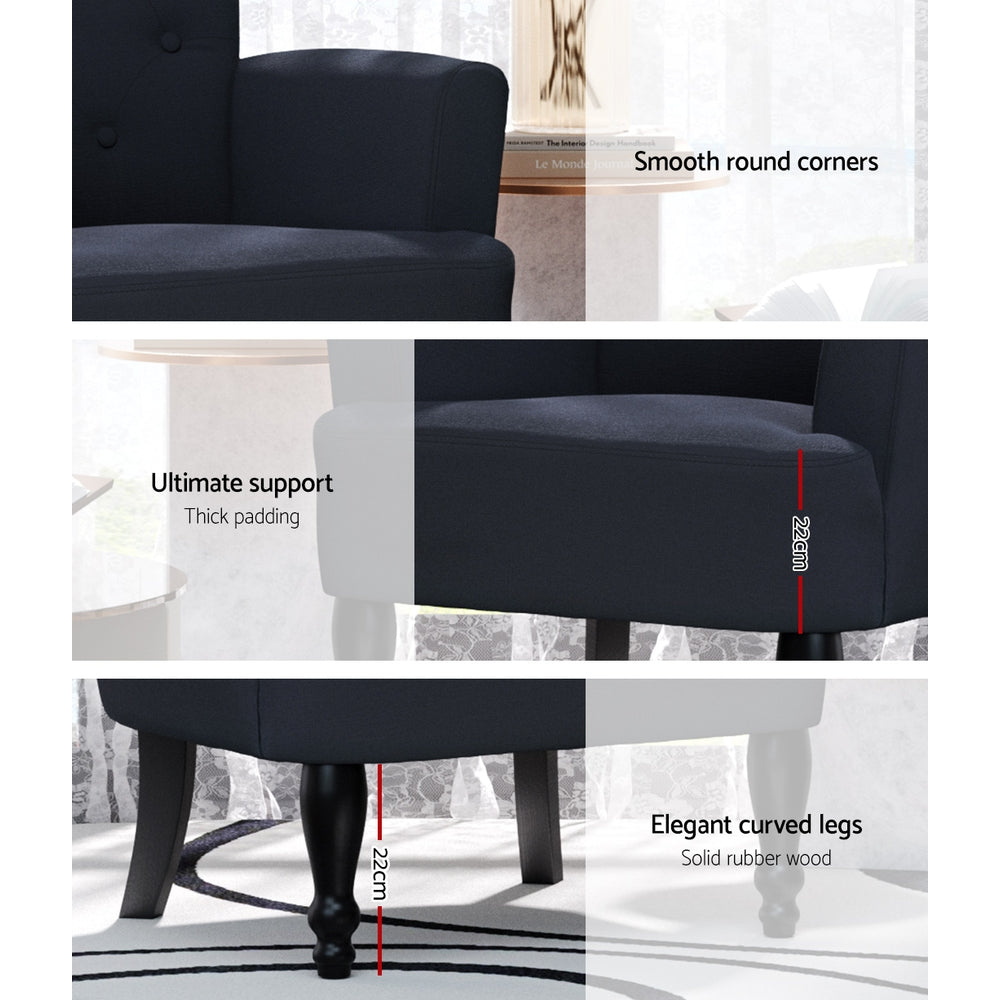 Lothair Wing Armchair Black