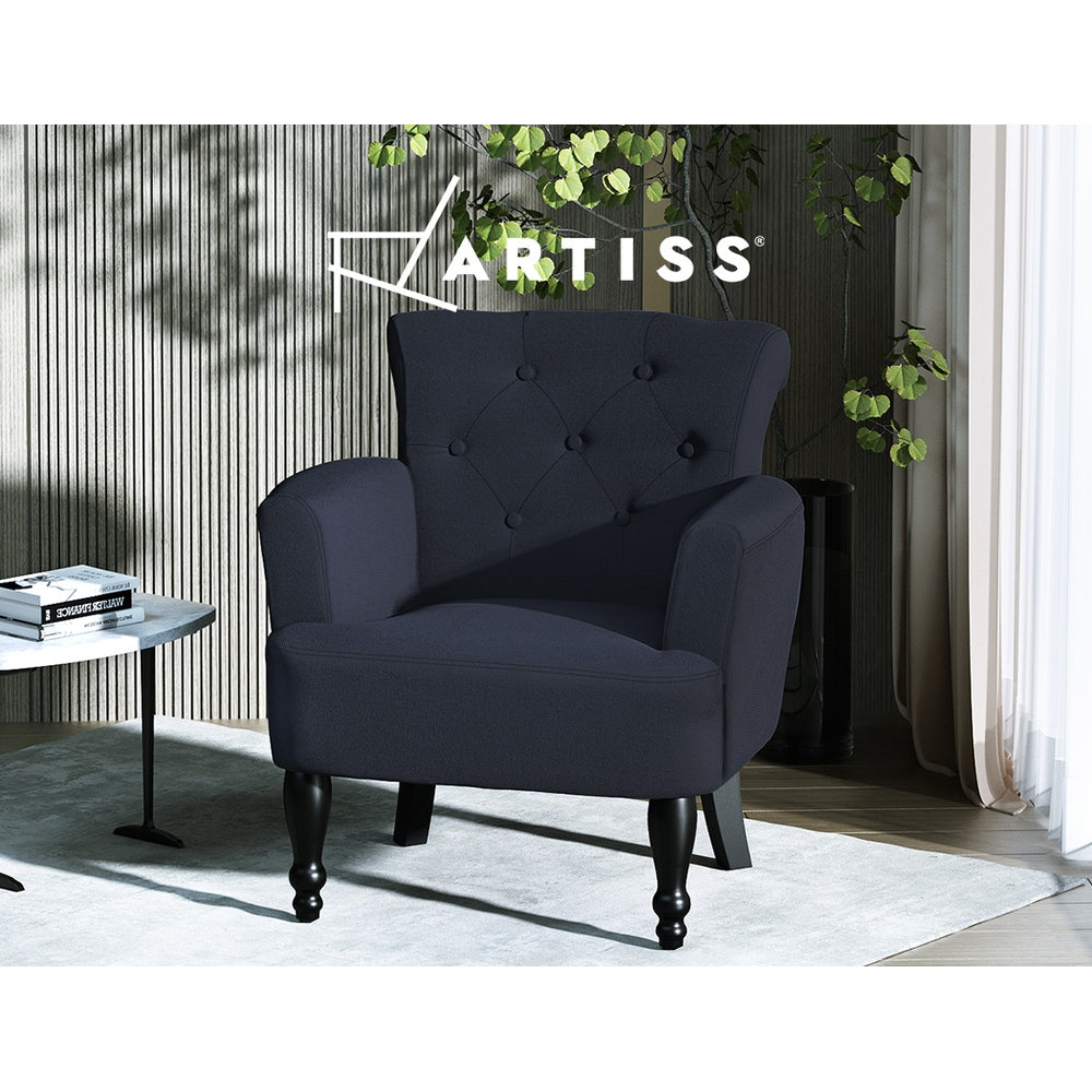 Lothair Wing Armchair Black