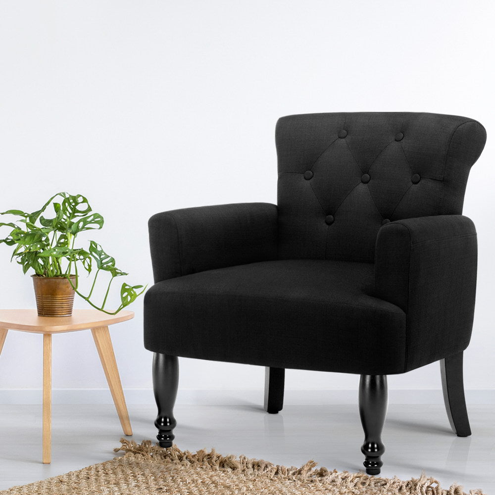 Lothair Wing Armchair Black