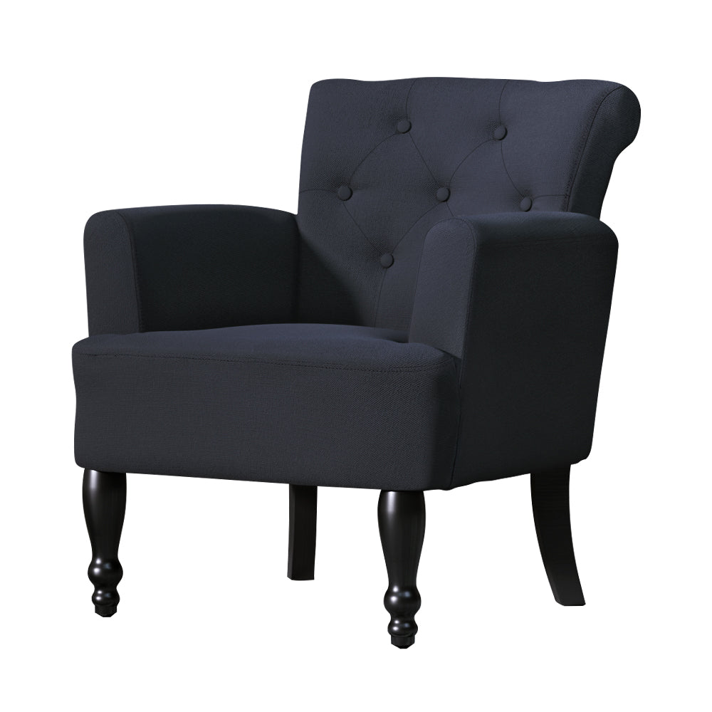 Lothair Wing Armchair Black