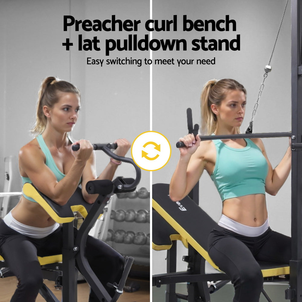Everfit Weight Bench 14in1 Press Multi-Station Fitness Home Gym Equipment
