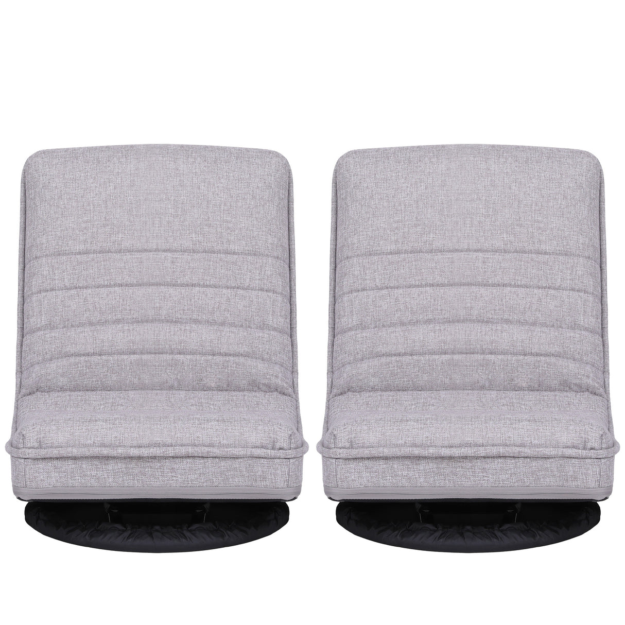 Artiss 2 Swivel Floor Chair 360 Adjustable Foldable Lounge Seat Floor Sofa Chair Grey