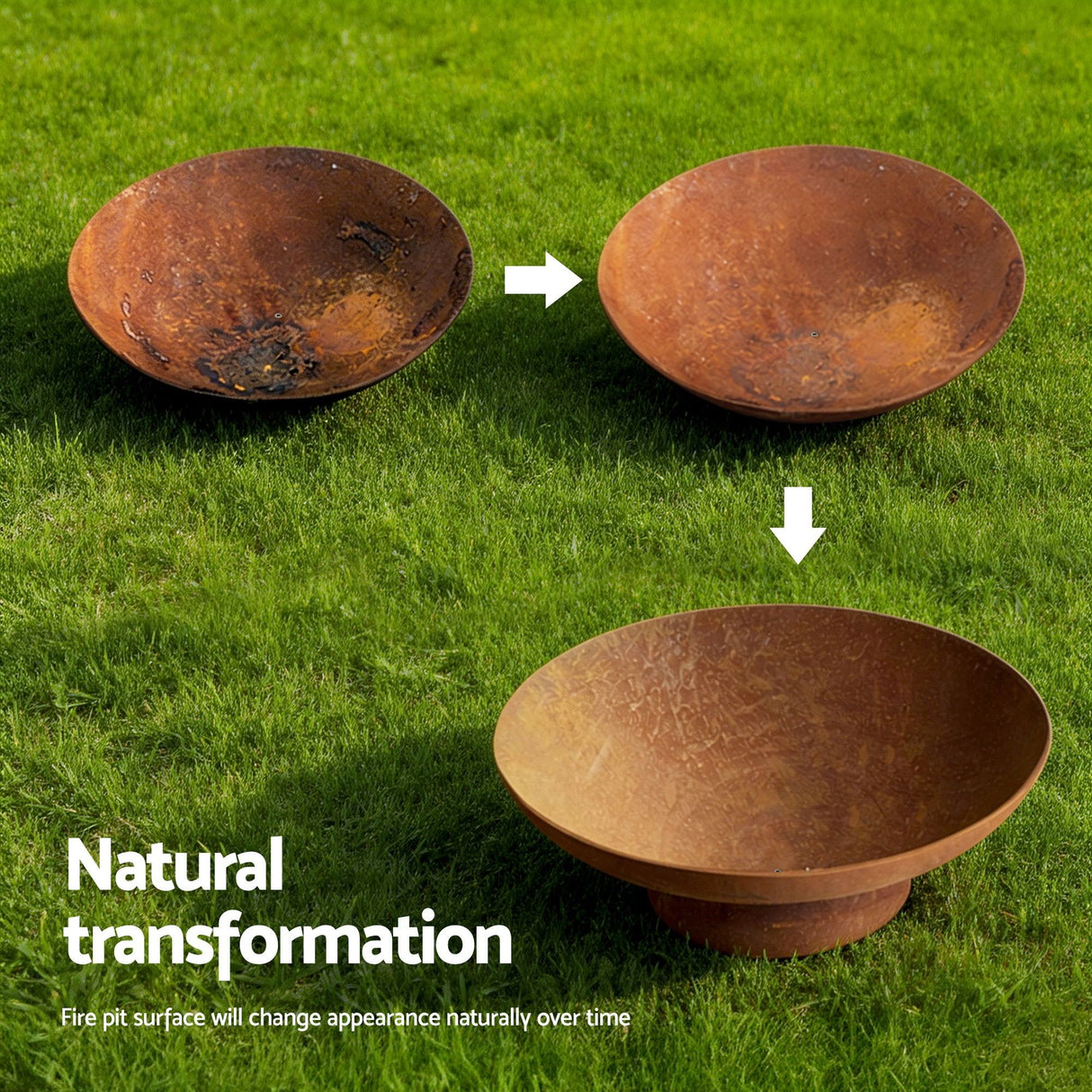 Grillz Fire Pit Bowl Cast Iron Rustic 70cm