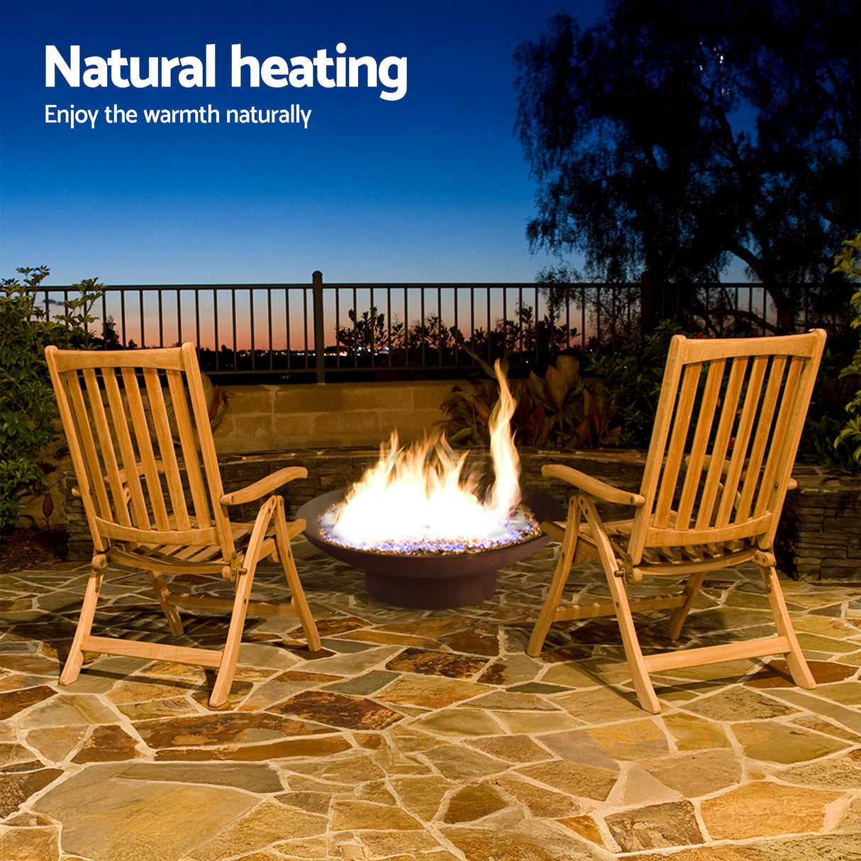 Grillz Fire Pit Bowl Cast Iron Rustic 70cm