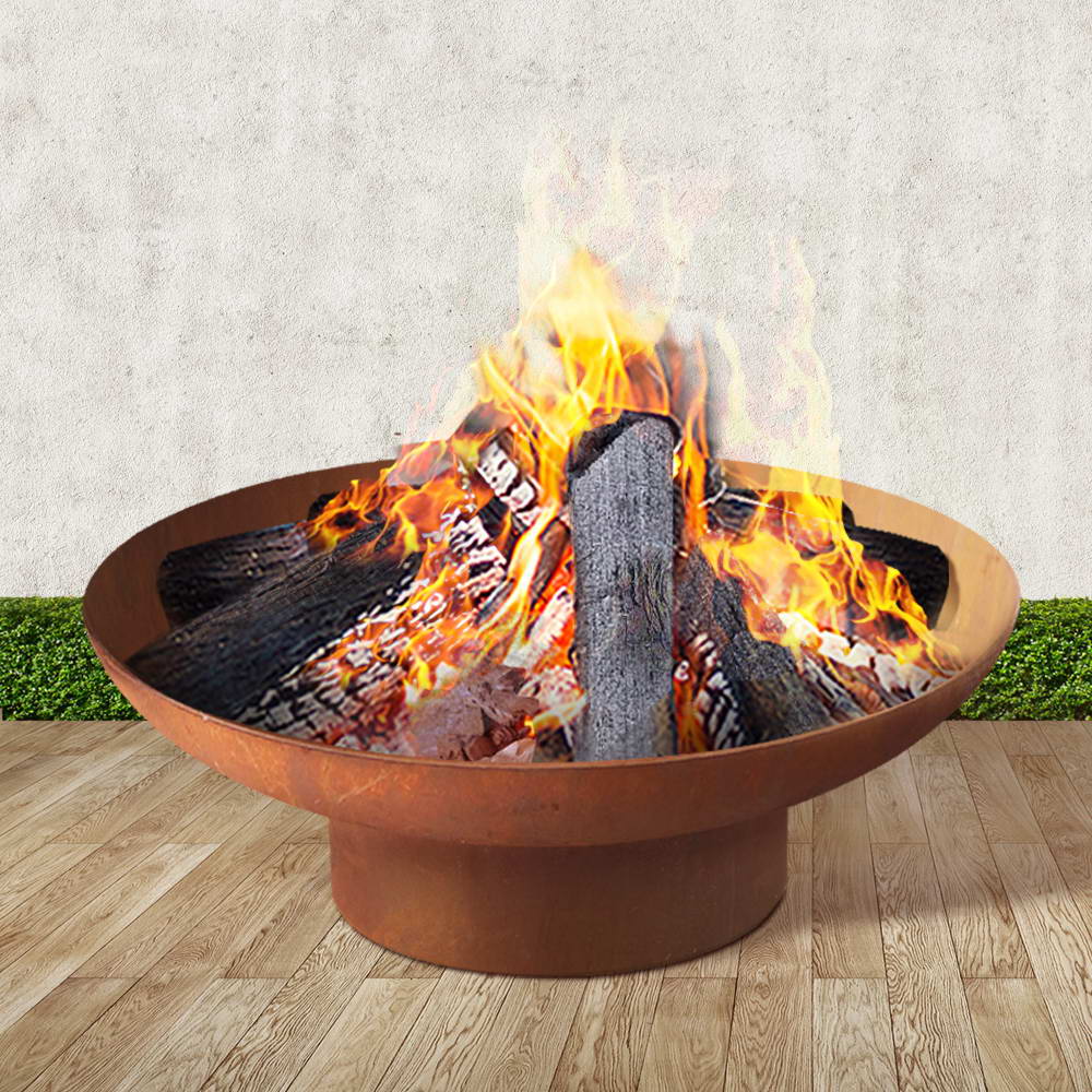 Grillz Fire Pit Bowl Cast Iron Rustic 70cm