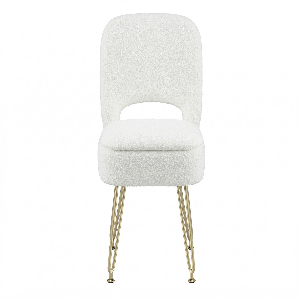 Artiss Storage Ottoman Vanity Stool Foot Stool Folding Back White