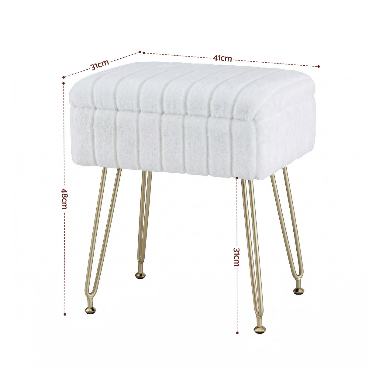 Artiss Storage Ottoman Vanity Foot Stool White