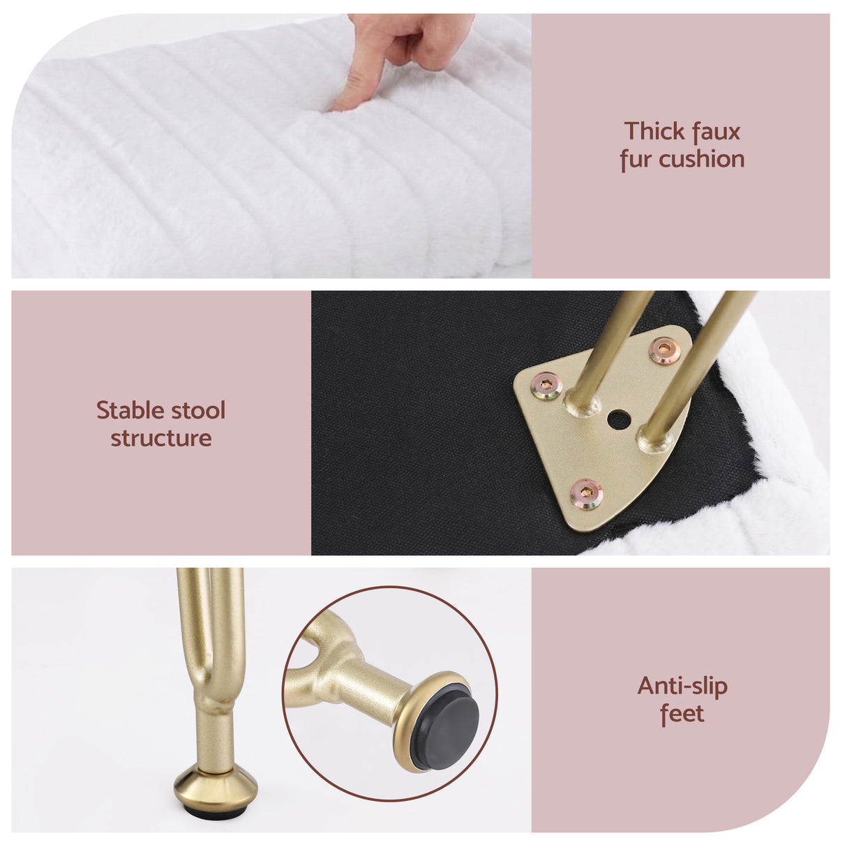 Artiss Storage Ottoman Vanity Foot Stool White