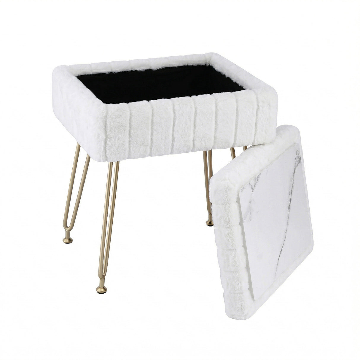 Artiss Storage Ottoman Vanity Foot Stool White