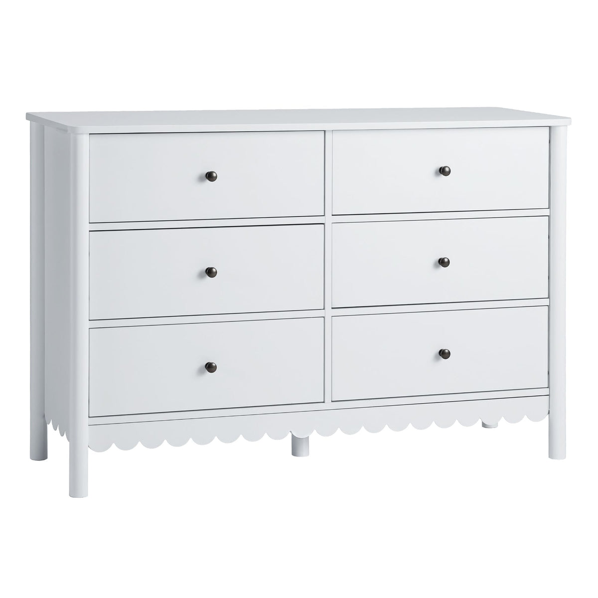 Artiss 6 Chest of Drawers Dresser Lowboy Curved Edge Scalloped White Bedroom