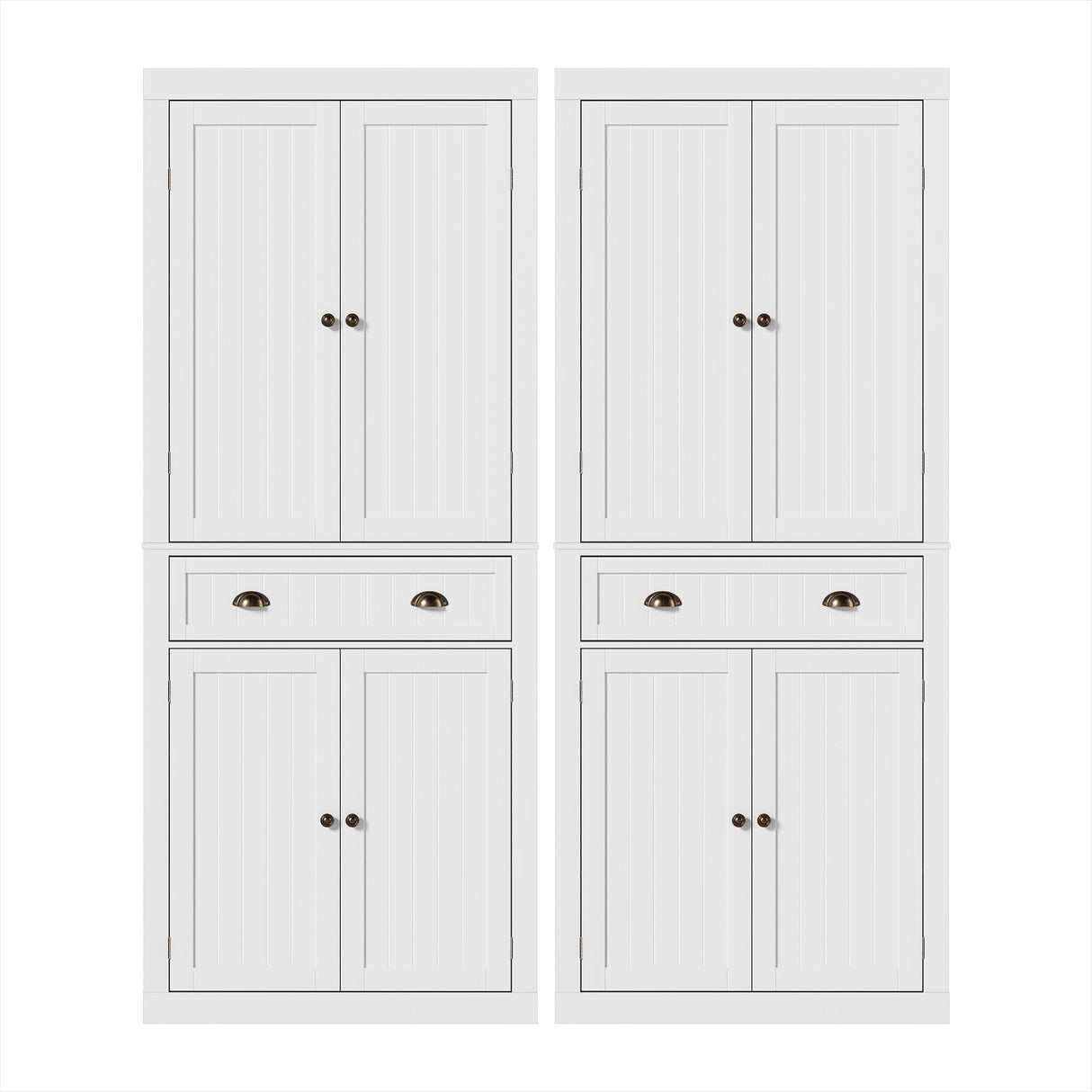 Artiss 2x Buffet Sideboard Cabinet 6-Tier Storage Pantry Cupboard Drawer White