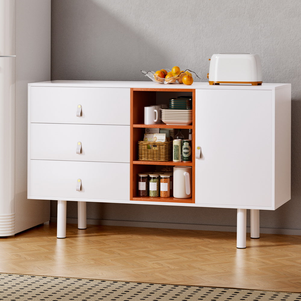 White & Orange Buffet Sideboard