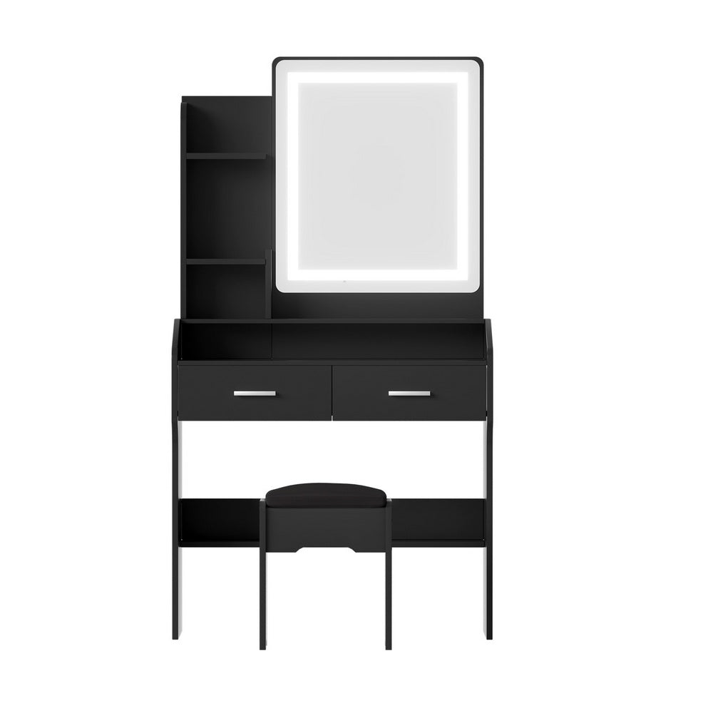 Artiss Dressing Table Set Stool Led Black