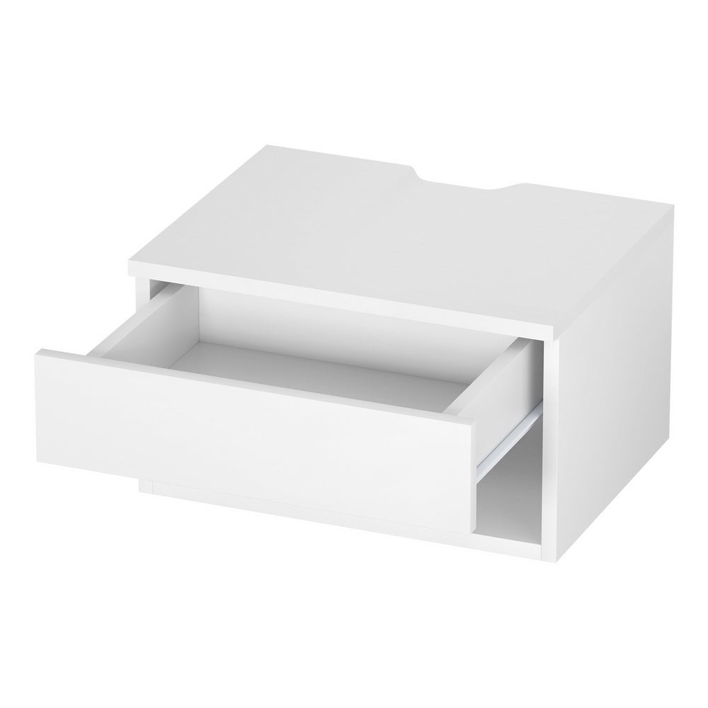 Floating Bedside Table Drawer White