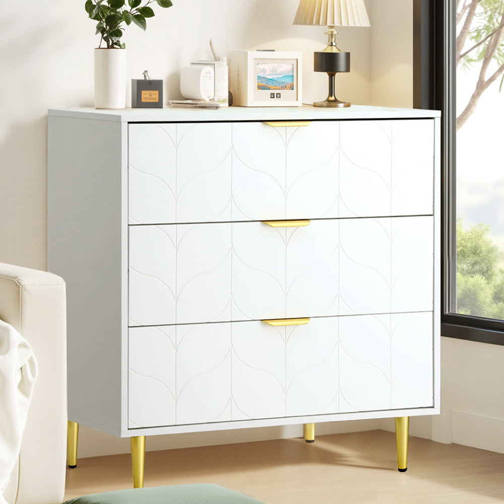 Artiss 3 Chest of Drawers Lowboy Cabinet White