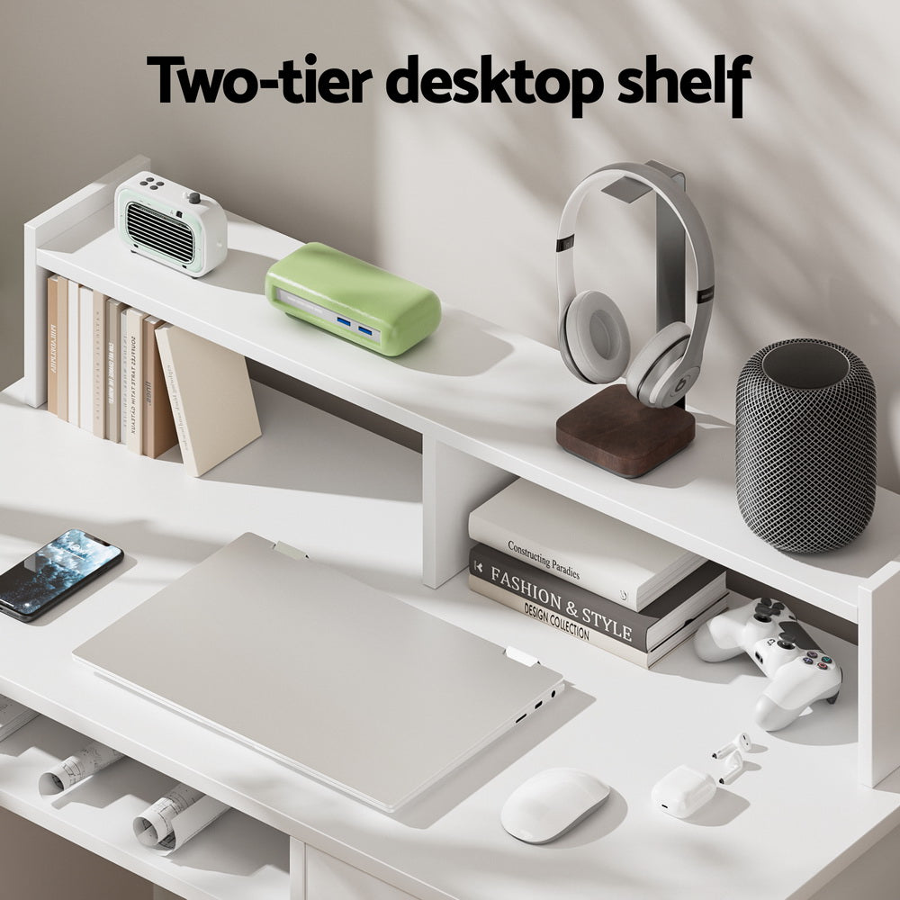 Office Computer Desk with Storage White