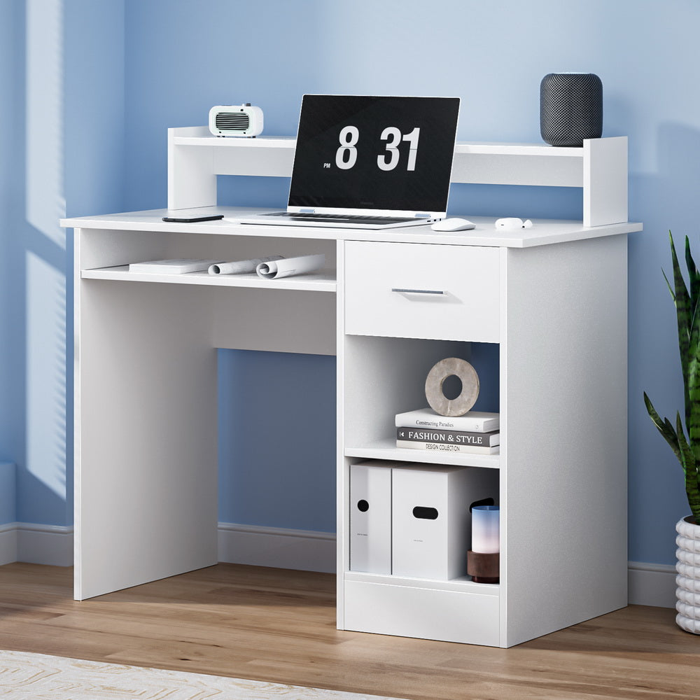 Office Computer Desk with Storage White