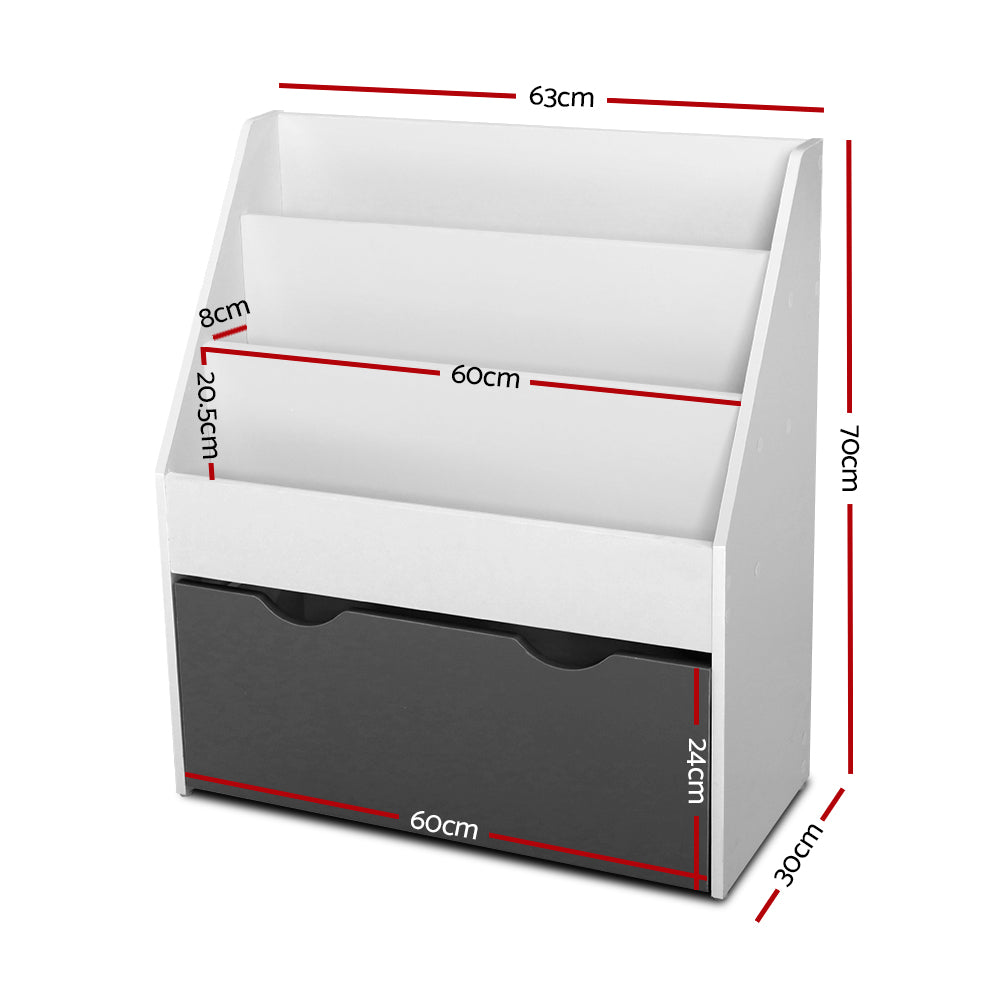 Ember 3 Tiers Kids Bookshelf Magazine Rack Children Bookcase Organiser Storage