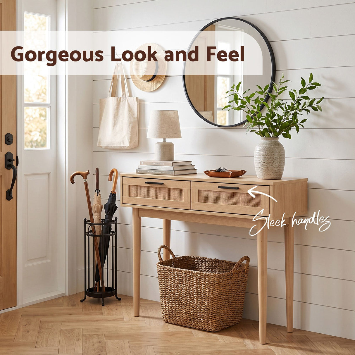 Eucalyptus Rattan Hall Table