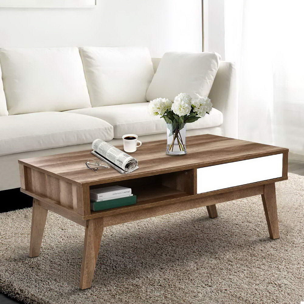 Sanna Wood & White Coffee Table