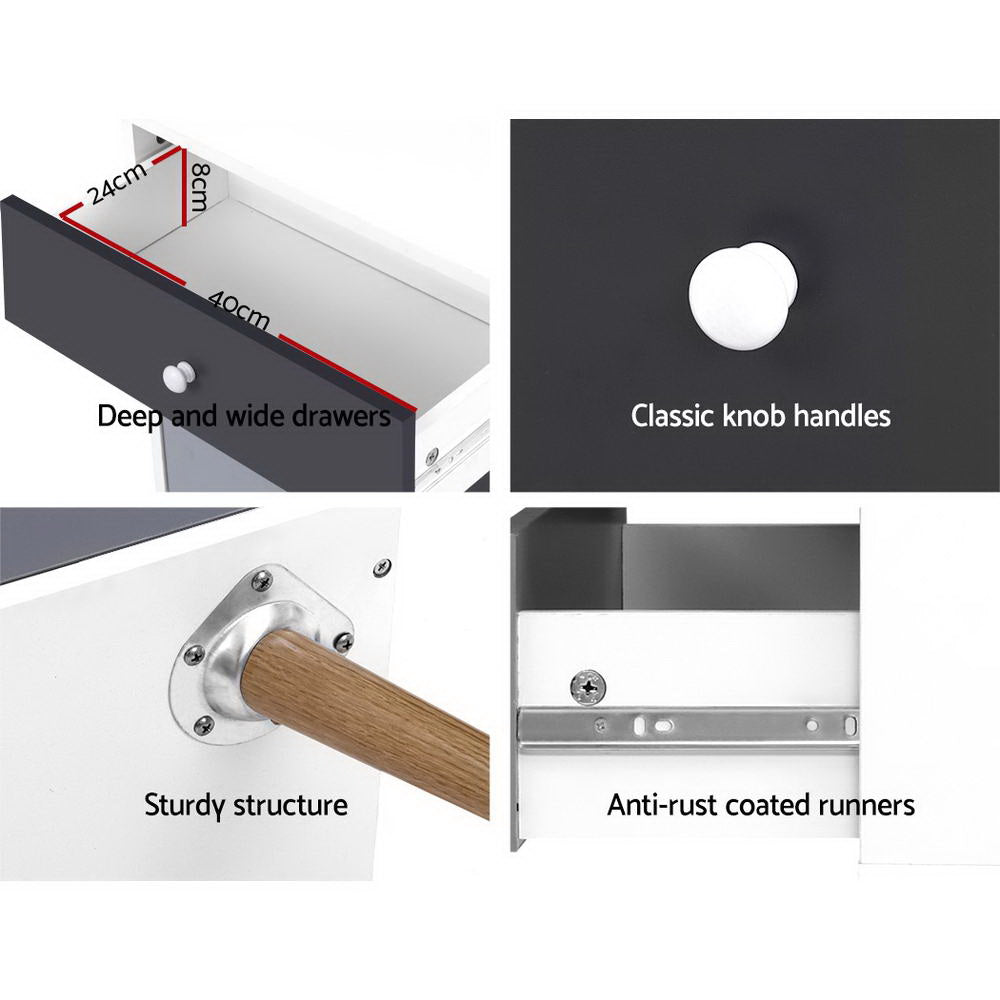 5-Drawer Tallboy Scandinavian Inspired Two-Toned