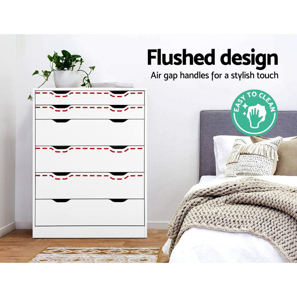 6-drawer Tallboy White