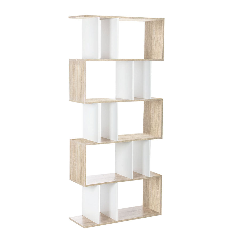 White & Wood Brown Bookcase