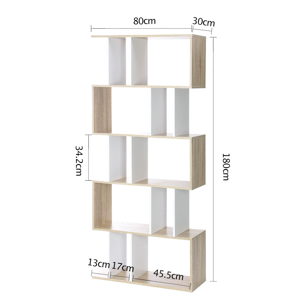 White & Wood Brown Bookcase