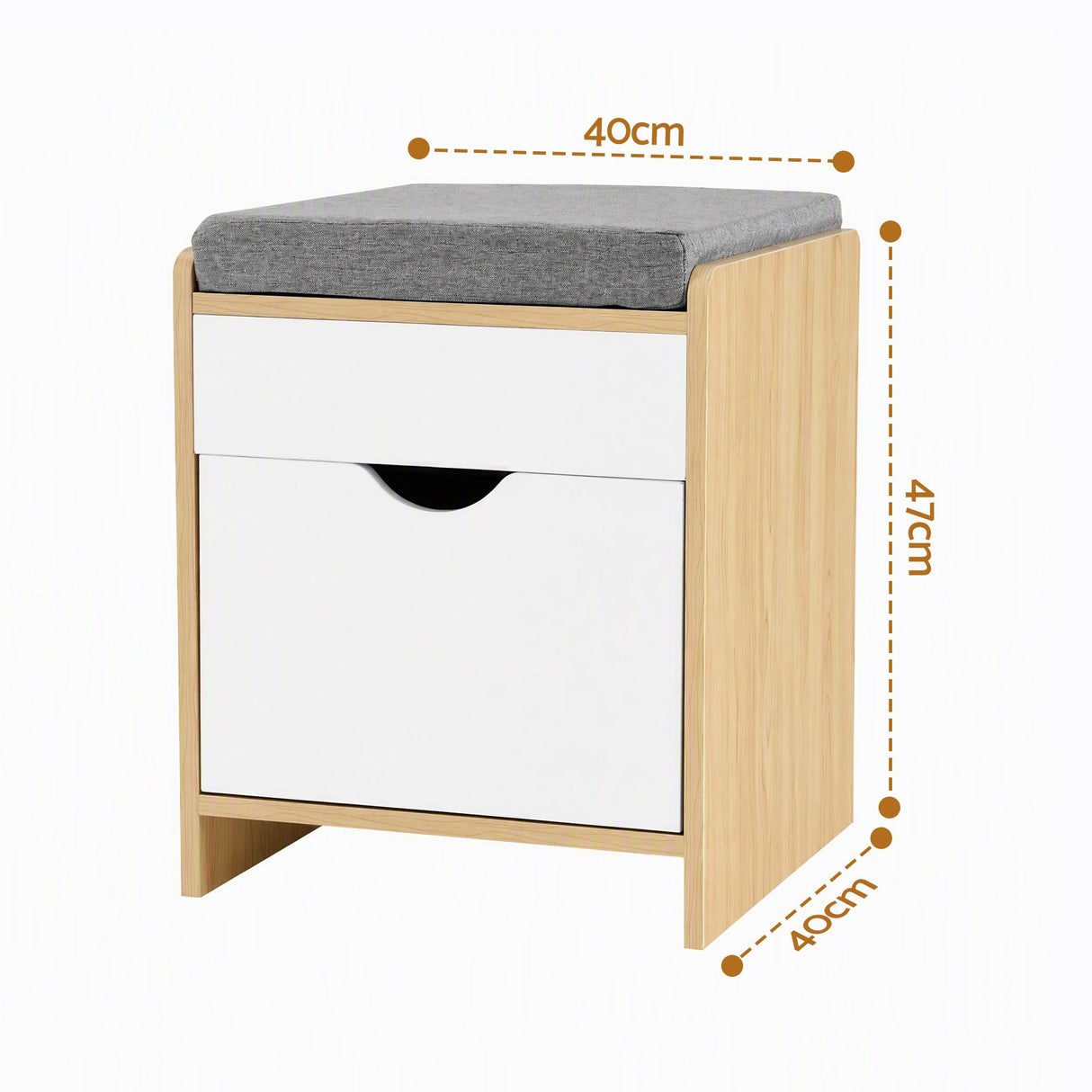 Artiss Storage Ottoman with Drawer 100kg Capacity Footrest Cushion Pine