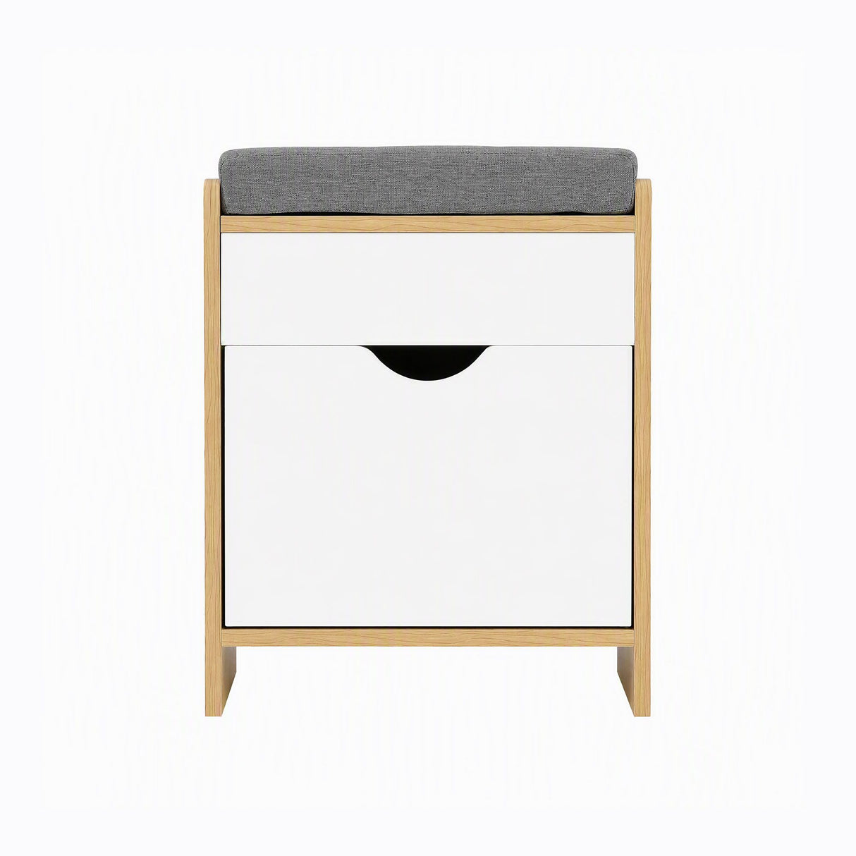 Artiss Storage Ottoman with Drawer 100kg Capacity Footrest Cushion Pine