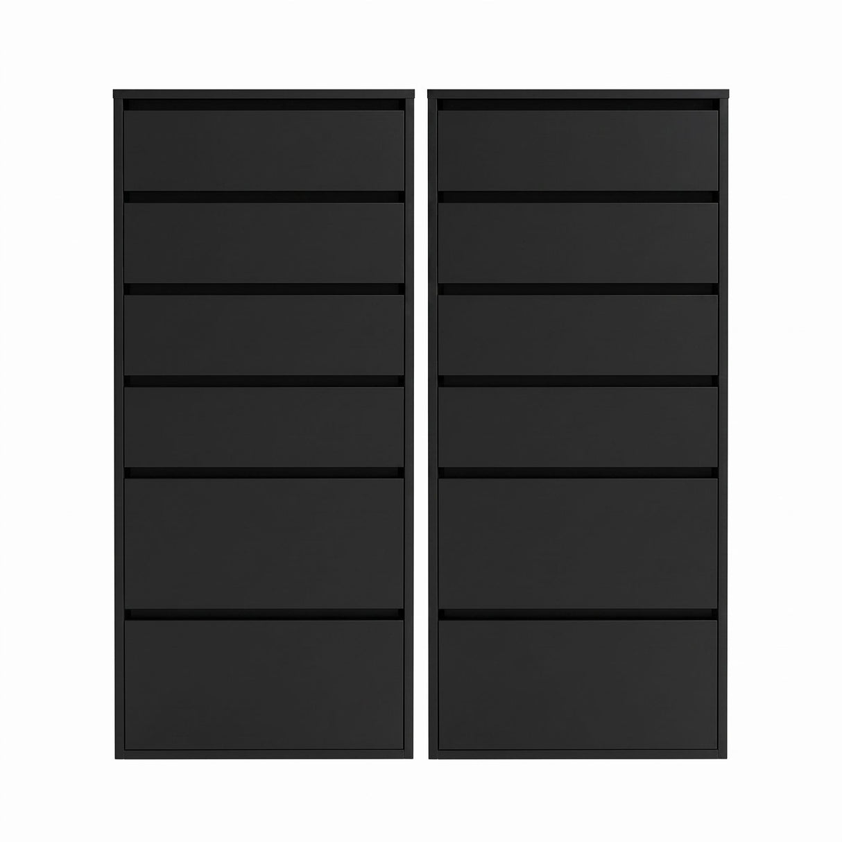 Artiss 2x Chest of 6 Drawers Dresser Tallboy Black
