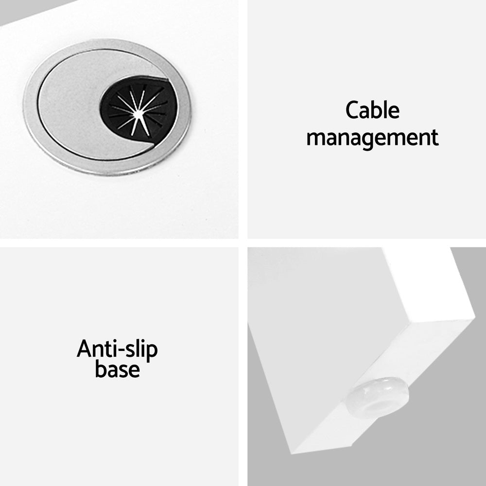 Computer Desk Shelf L-Shape White
