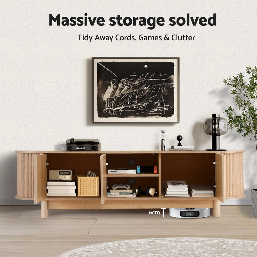 Artiss TV Unit Entertainment Unit Storage Cabinet 160cm Pine