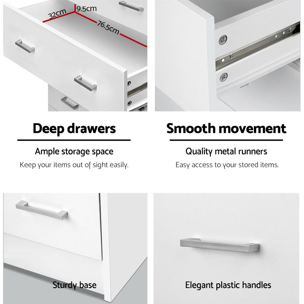 White Tall Boy Drawers