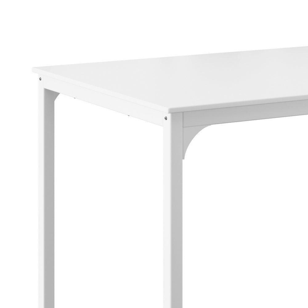 Aria Bar Table Dining Desk High Kitchen Shelf Metal Legs Café Pub White