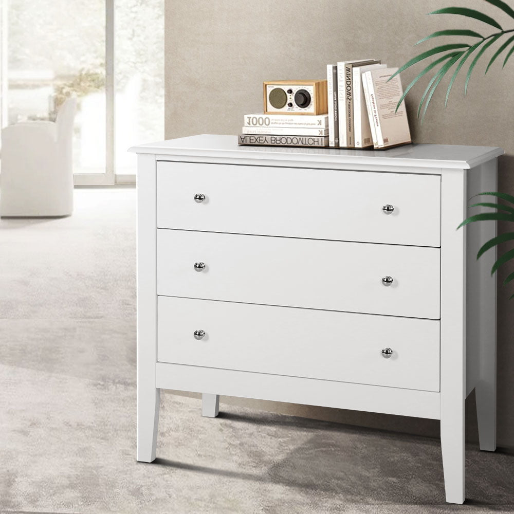white 3 drawers chest of drawers
