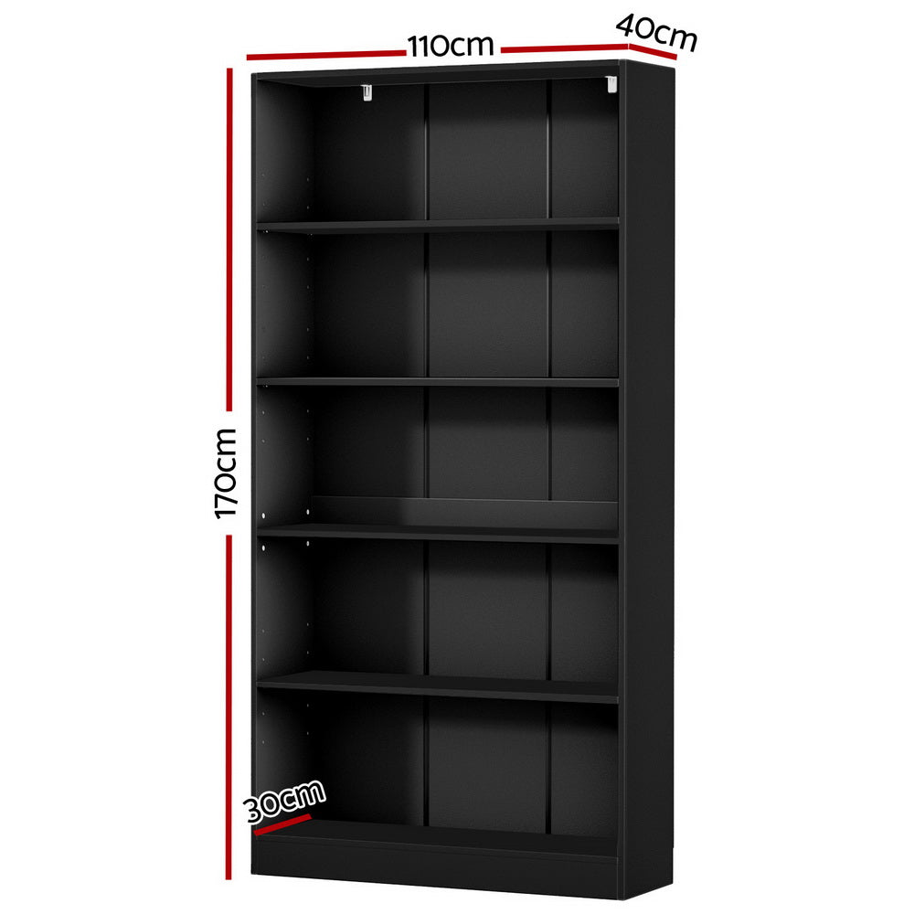 Aria Bookshelf 5 Tiers ANTON Black