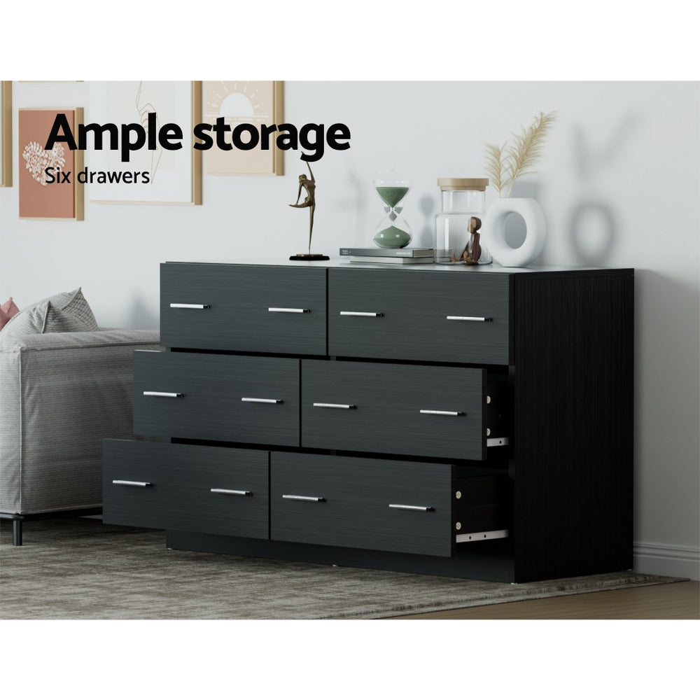 6-Drawers Lowboy Black