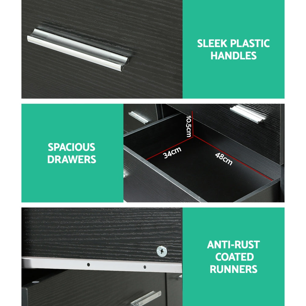 6-Drawers Lowboy Black