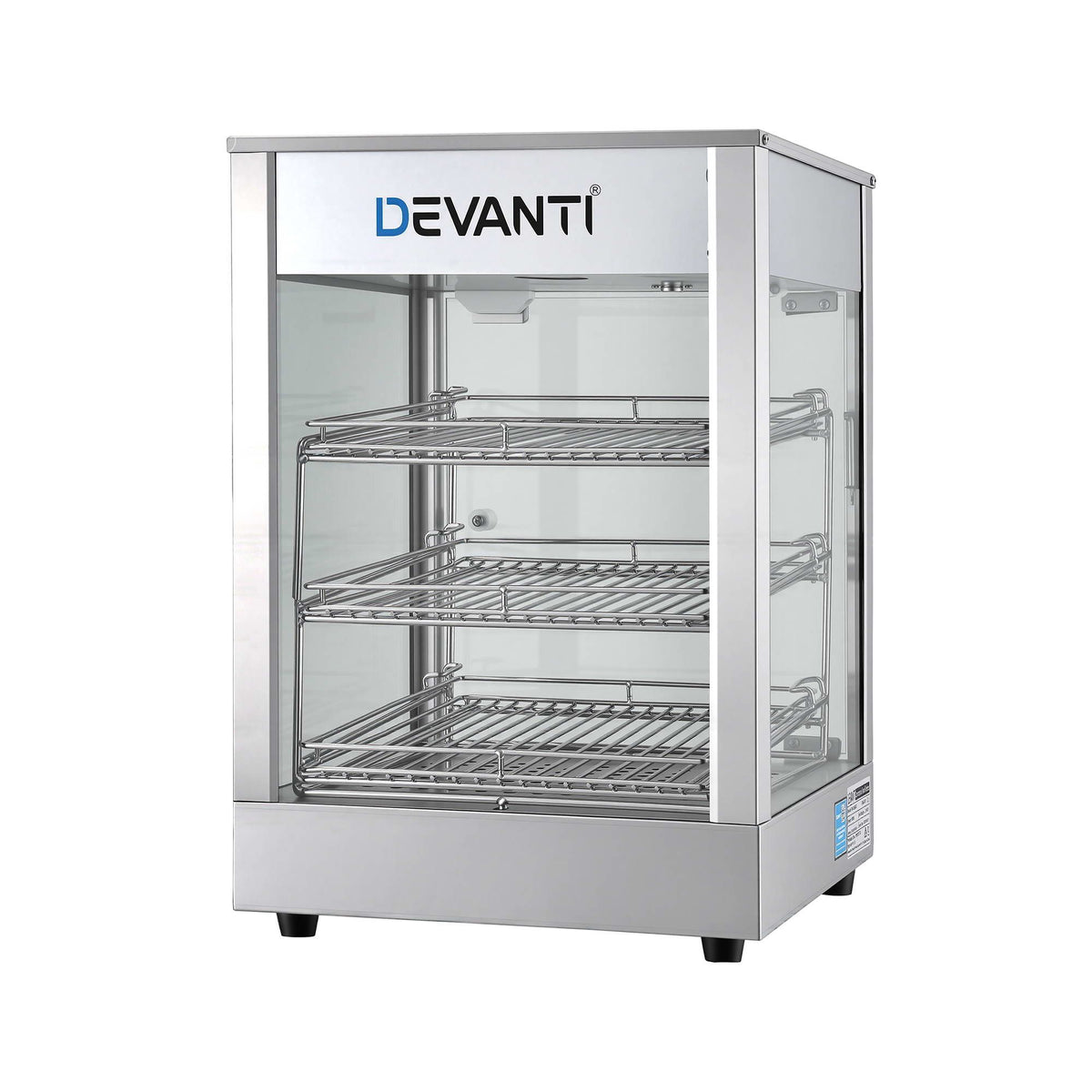 Devanti Commercial Food Warmer 850W 3 Shelf Heated Display Cabinet