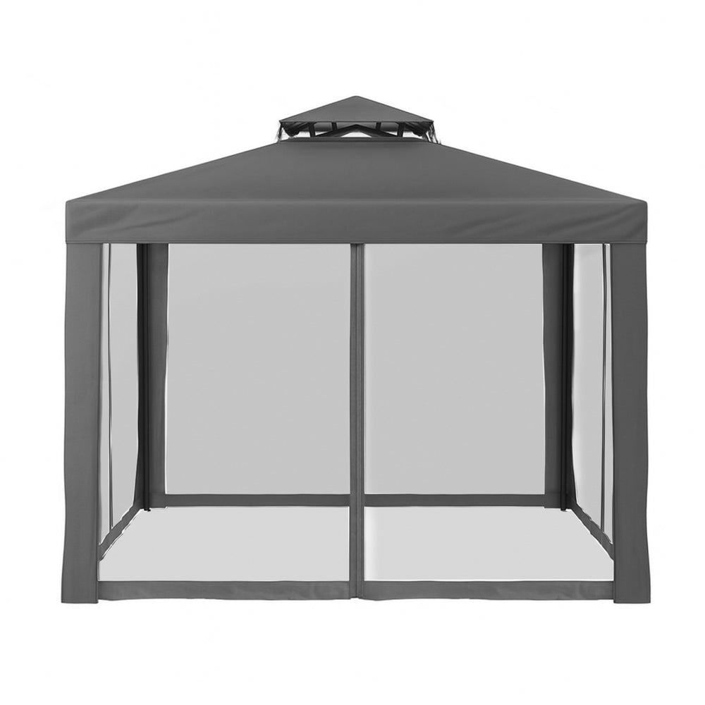 Instahut Gazebo Marquee 3m Outdoor Event Tent Camping Party Mesh Wall Canopy Grey